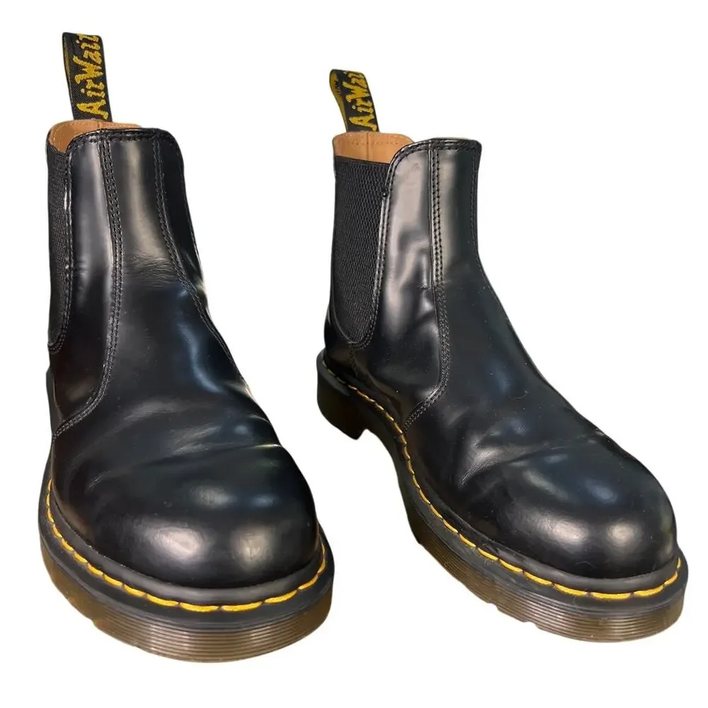 Dr. Martens Unisex 2976 Black Leather Pull On Chelsea Boot Size M 8 W 9